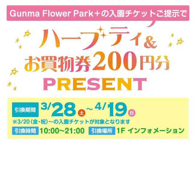 ハーブティ＆お買物券200円分present