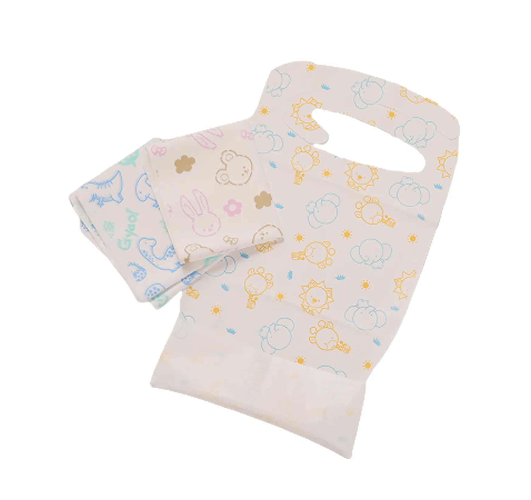 ①乳幼児用のお食事エプロン