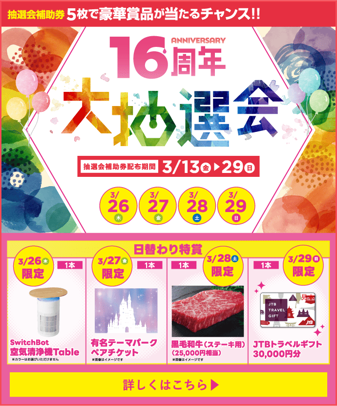 16周年大抽選会
