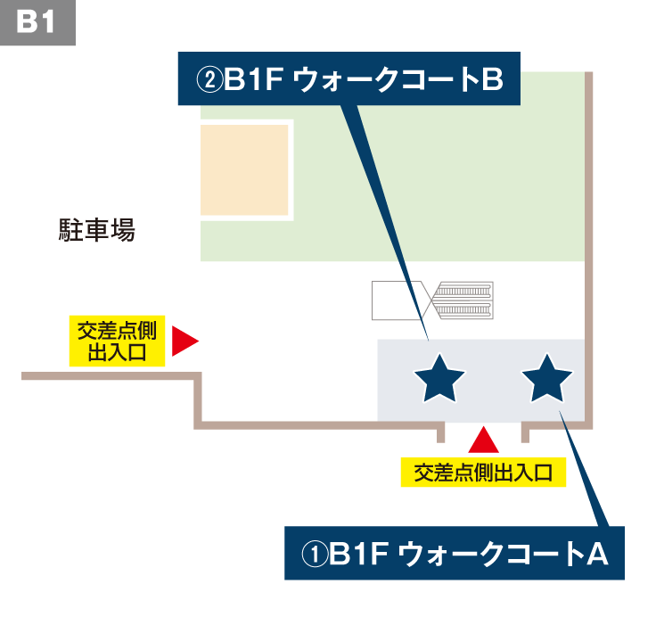 B1Fの地図