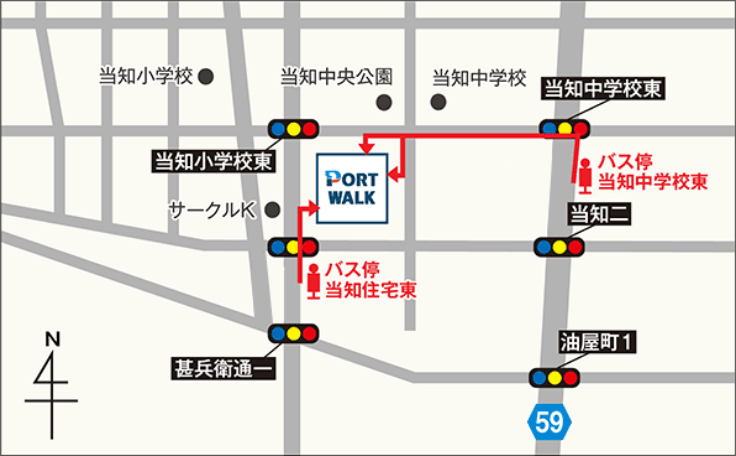 バス停からのアクセスマップ